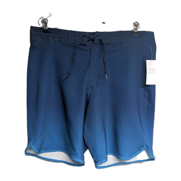 NWT Old Navy Swim Trunks Men 34 Swimwear Board Shorts UPF 40 Blue Ombre NEW - Picture 1 of 7